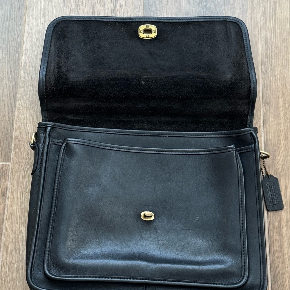 COACH A8C-5181 Black Vintage Colebrook Briefcase Top Handle Crossbody Laptop Bag - Picture 5 of 10